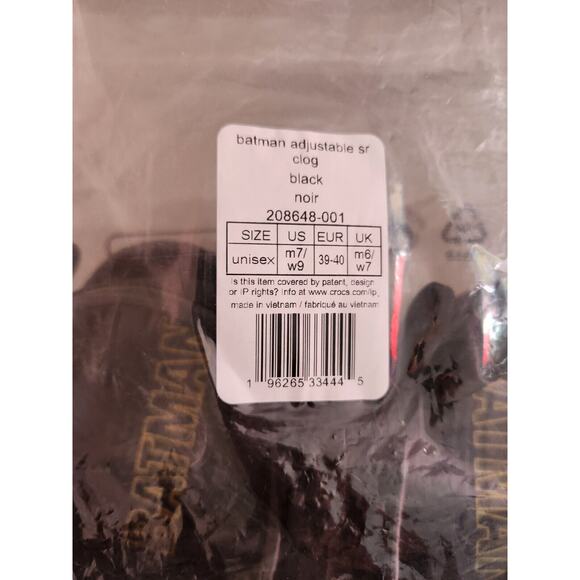 New Crocs Batman Adjustable SR Clog US- M7/W9 Unisex Black - Picture 10 of 10